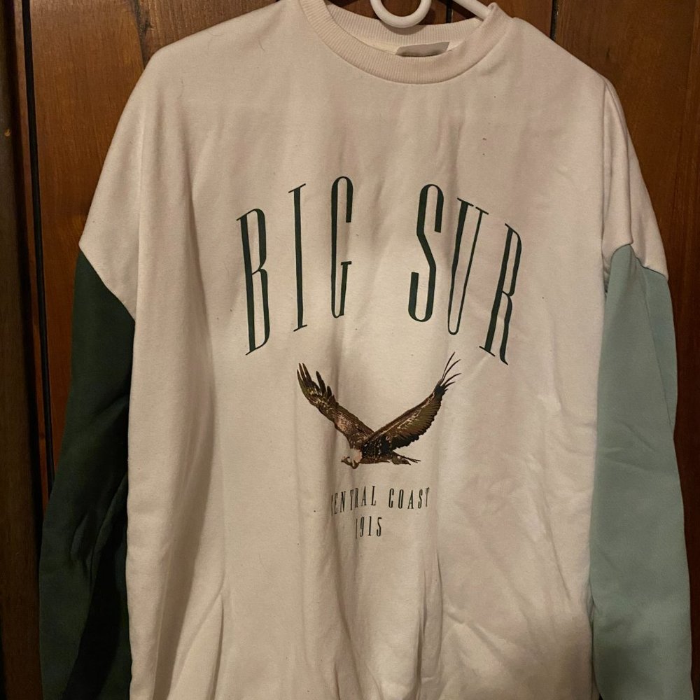 Big Sur Mountain Crewneck - Size XL - White/Green